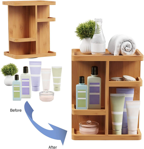 Amazon – Lavish Home Rotating Modern Bamboo Countertop Makeup Organizer – $27.99 (reg. $45), BEST price!