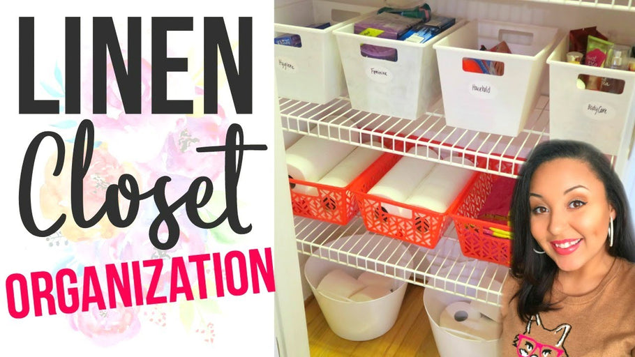 We are tackling the LINEN CLOSET today!! This little closet was just a hot mess and was in need of some decluttering and organizing