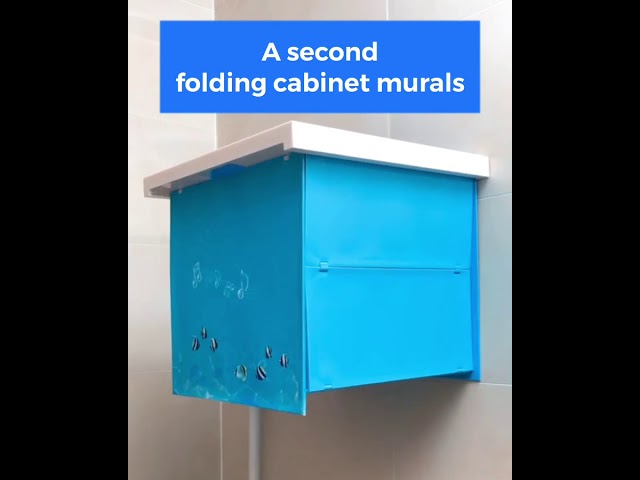 Bathroom Folding Storage Cabinet Murals Free Punching Kitchen Toilet Decor Waterproof Organizer Box by HereBoutique (1 year ago)