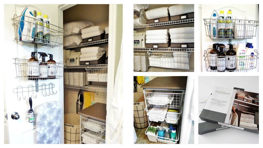 Linen Closet Organization using items from Dollar Tree + TARGET + Marshalls