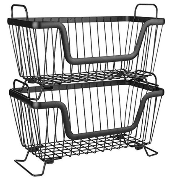 Stackable metal storage bins