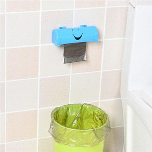 1PC Smile Face Garbage Bags Storage Box Container Wall-mounted Plastic Bag Holder Kitchen Grocery Dispenser Bathroom Organizer