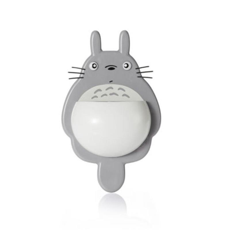 1Pcs Toothbrush Wall Mount Holder Cute Totoro Sucker Suction Bathroom Organizer Family Tools Accessories Drop Shipping