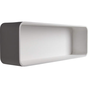 ID Wall Mounted White Matte Solid Surface Shelf Bathroom Organizer Towel Storage