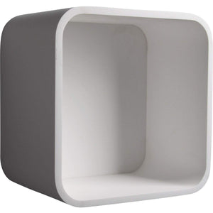 ID Square Wall White Matte Solid Surface Shelf Bathroom Organizer Towel Storage