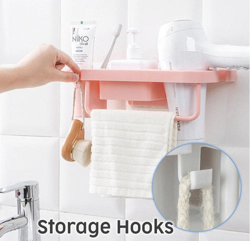 Wall-mounted Hair Dryer & Bathroom Organizer