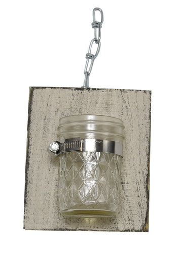 (Set of 2) R & W Decorative Handcrafted Wood With Mason Jar - Beige