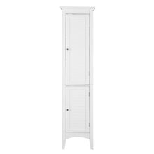 Load image into Gallery viewer, Results elegant home fashions simon 15 in w x 63 in h x 13 1 4 in d bathroom linen storage floor cabinet with 2 shutter doors in white