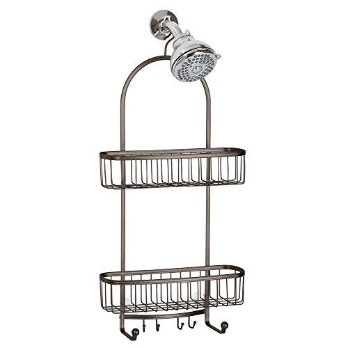 InterDesign York Extra Large Shower Caddy - Bathroom Storage Shelves for Shampoo, Conditioner and Soap, Bronze