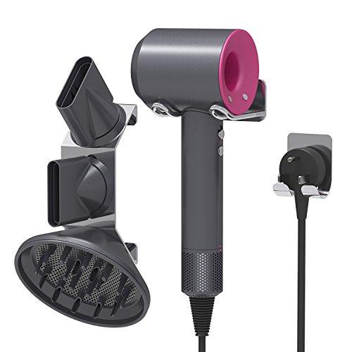 [UPGRADE] Dyson Supersonic Hair Dryer Wall Mount Holder, Stainless Steel Power Plug Holder, Bathroom Organizer for Dyson Supersonic Hair Dryer Care Tools by Deeroll