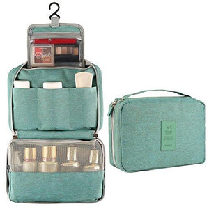 Hanging Toiletry Bag, AllBlue Waterproof Thickened Cosmetic Makeup Travel Bag Trip Kit Bathroom Organizer Carry On Case (Green)