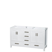 Load image into Gallery viewer, Great wyndham collection sheffield 60 inch double bathroom vanity in white white carrera marble countertop undermount square sinks and 24 inch mirrors