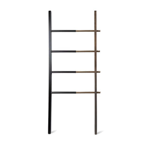 Save umbra hub ladder adjustable clothing rack for bedroom or freestanding towel rack for bathroom expands from 16 to 24 inches with 4 notched hooks black walnut