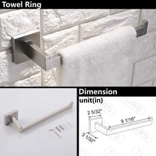 Load image into Gallery viewer, On amazon turs contemporary 4 piece bathroom hardware set towel hook towel bar toilet paper holder tower holder sus 304 stainless steel wall mounted brushed