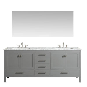 Results eviva evvn412 72gr aberdeen 72 transitional grey bathroom vanity with white carrera countertop double square sinks combination