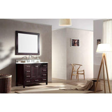 Load image into Gallery viewer, Related ariel cambridge a043s esp 43 single sink solid wood bathroom vanity set in espresso with white carrara marble countertop