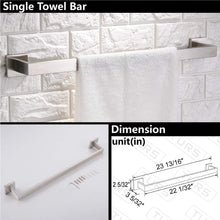 Load image into Gallery viewer, New turs contemporary 4 piece bathroom hardware set towel hook towel bar toilet paper holder tower holder sus 304 stainless steel wall mounted brushed
