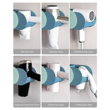Load image into Gallery viewer, Discover the boomjoy hair dryer holder wall mount hair styling tolls organizer blower dryer holder no drilling bathroom storage blue