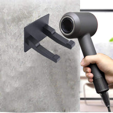 Load image into Gallery viewer, Home hair dryer holder for dyson supersonic hair dryer waterproof bathroom wall mount storage organizer rack hanger holder stainless steel power plug holder with 3m self adhesive hooks