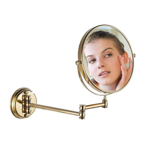 Get makeup mirror wall mount 8 inch dual side with 1x 5x magnification bathroom magnifying mirror two side 360 swivel cosmetic face mirror extendable vanity mirrors luxury brass gold marmolux acc