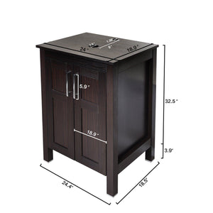 Online shopping 24 inches traditional bathroom vanity set in dark coffee finish single bathroom vanity with top and 2 door cabinet brown glass sink top with single faucet hole