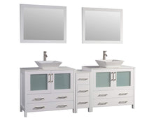 Load image into Gallery viewer, Get vanity art 84 inch bathroom vanity set double ceramic sink top with 2 free mirrors 7 drawers 2 large folding door drawers perfect bathroom organizer white va3136 84w