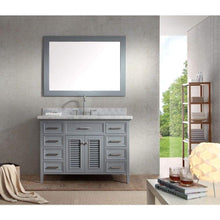 Load image into Gallery viewer, On amazon ariel kensington d049s gry 49 inch solid wood single sink bathroom vanity set in grey with white carrara marble countertop