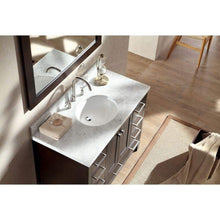 Load image into Gallery viewer, Products ariel cambridge a043s esp 43 single sink solid wood bathroom vanity set in espresso with white carrara marble countertop