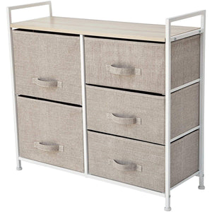 Order now east loft storage cube dresser organizer for closet nursery bathroom laundry or bedroom 5 fabric drawers solid wood top durable steel frame natural