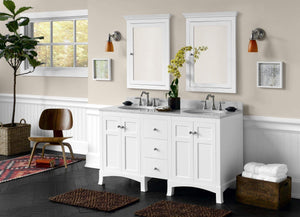 Amazon ronbow edward 27 x 34 transitional solid wood frame bathroom medicine cabinet with 2 mirrors and 2 cabinet shelves in white 617026 w01
