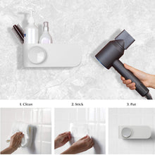 Load image into Gallery viewer, Selection termichy hair dryer holder wall mounted blow dryer holder with cable tidy heat resistant spiral hanging rack for bathroom bedroom white