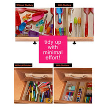 Load image into Gallery viewer, Order now rapturous bamboo drawer dividers pack of 5 expandable drawer organizers with anti scratch foam edges adjustable drawer organization separators for kitchen bedroom baby drawer bathroom desk