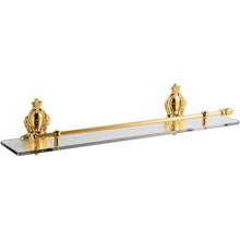Load image into Gallery viewer, GM Luxury Imperiale Brass 23.6&quot; Wall Mounted Glass Shelf Bathroom Organizer Towel Rack