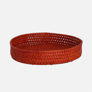 Palmyrah  Circular Tray Orange