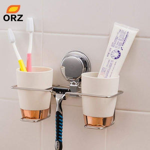 Orz Wall Mount Bathroom Shelf Stainless Steel Toothbrush Holder Household Tools Storage
