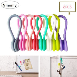 (8 pcs)Multi-function Silicone Magnetic Wire Cable Organizer Phone Key Cord Clip USB Earphone Clips Data line Storage Holder
