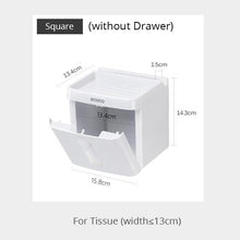 Load image into Gallery viewer, BR Bathroom Waterproof Tissue Box Plastic Toilet Paper Holder Wall Mounted Storage Box Double Layer Napkin Dispenser Organizer