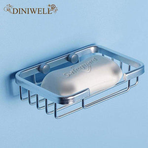 Stainless Steel Soap Box Wall Mounted Holder Bathroom Shelves Home Storage Basket